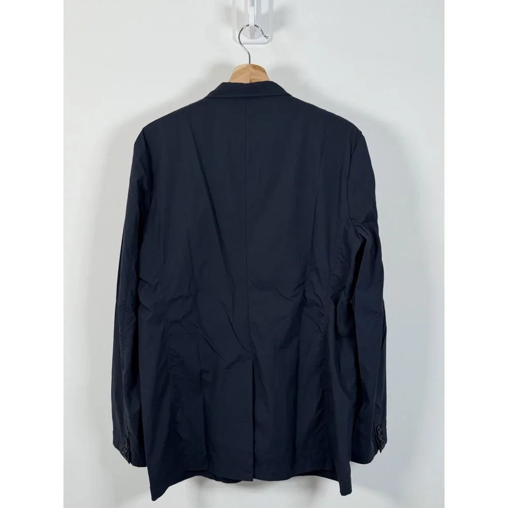 MUJI Blazer Mens Medium Blue Stretch Travel Single Breasted Unstructured Jacket